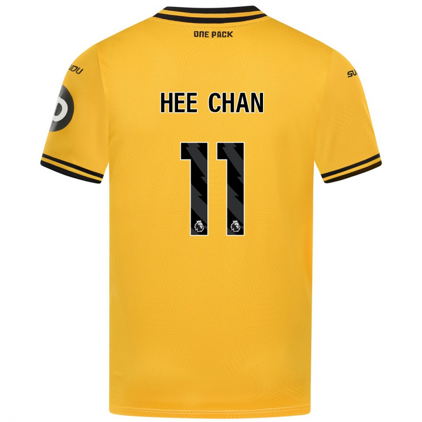 Men Football Hee Chan Hwang #11 Yellow Home Jersey 2024/25 T-Shirt Za