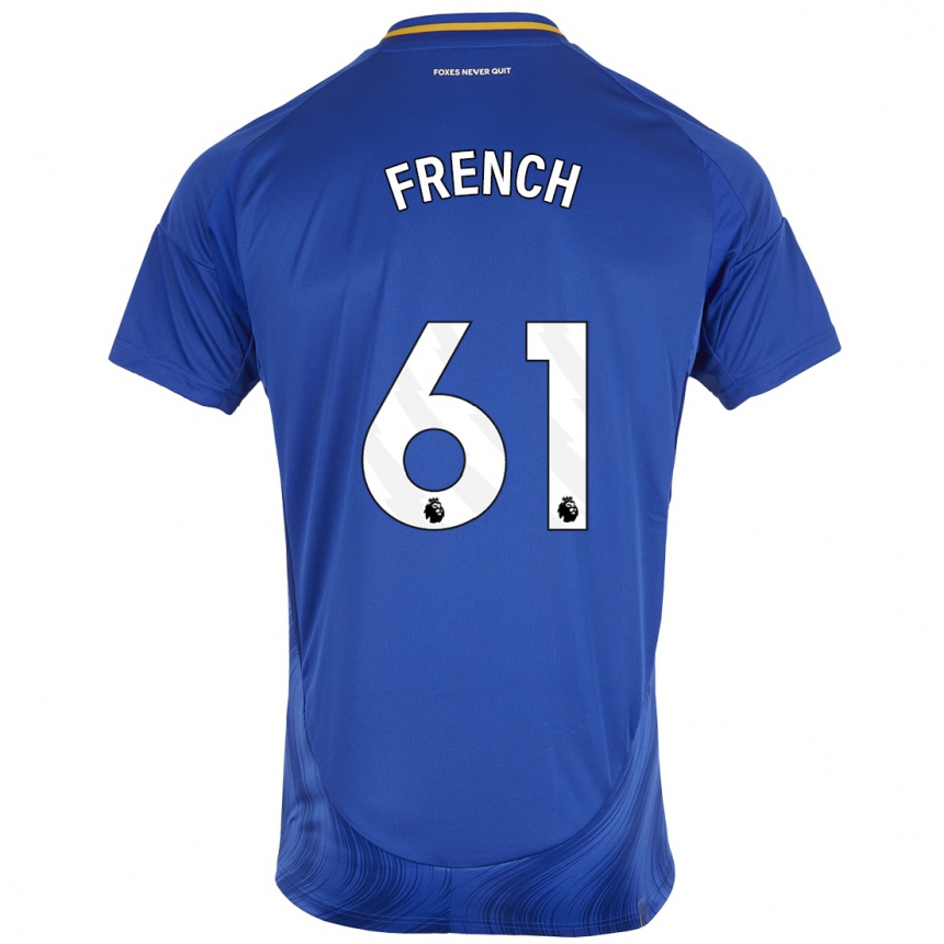 Men Football Harry French #61 Blue White Home Jersey 2024/25 T-Shirt Za