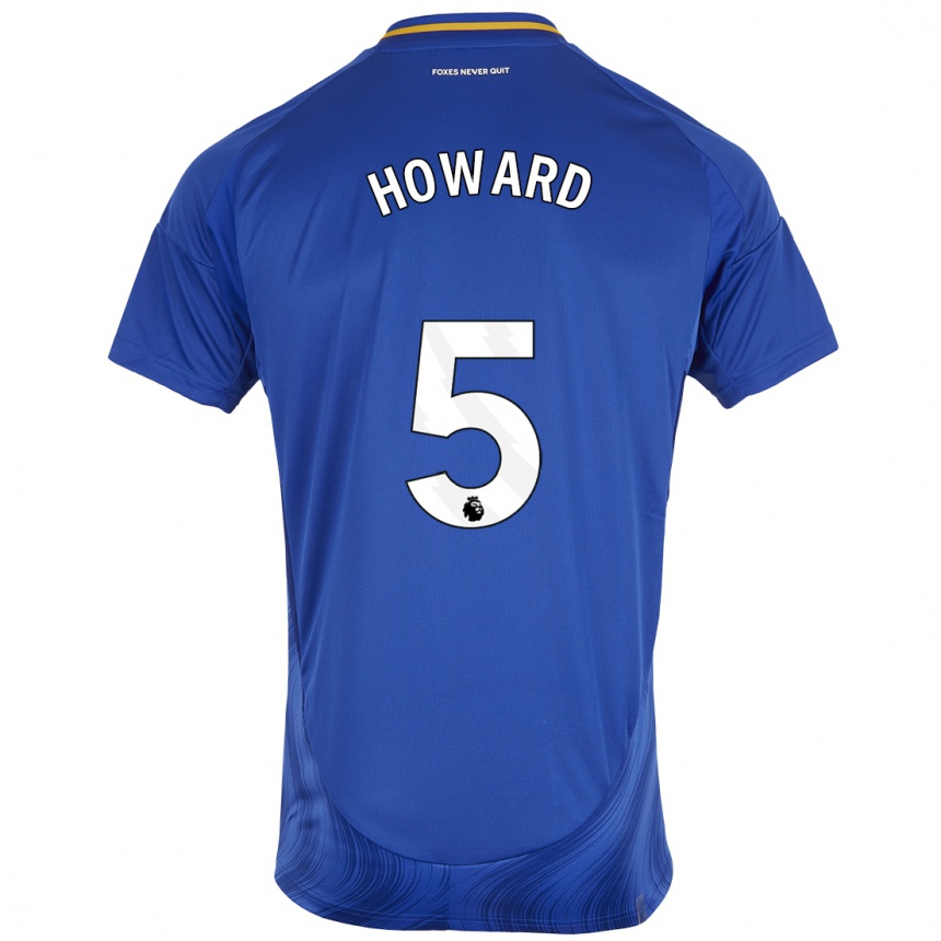 Men Football Sophie Howard #5 Blue White Home Jersey 2024/25 T-Shirt Za