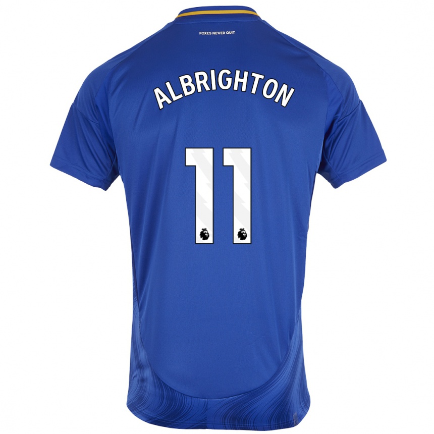 Men Football Marc Albrighton #11 Blue White Home Jersey 2024/25 T-Shirt Za