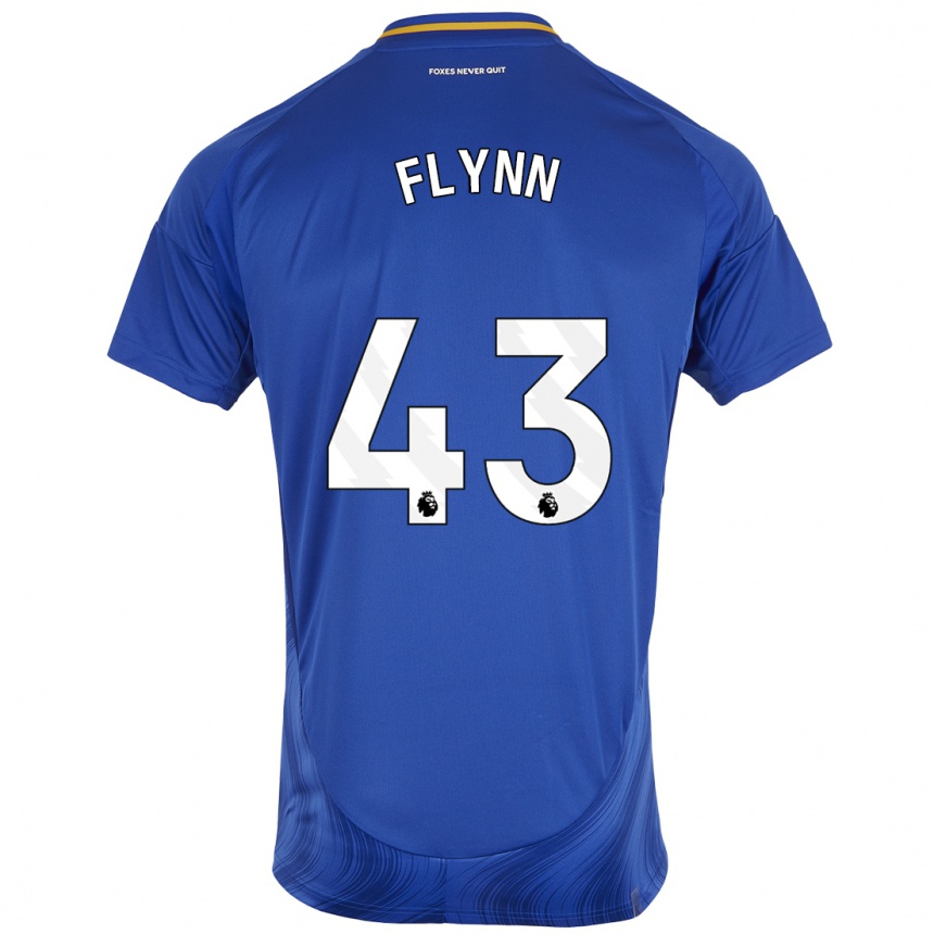 Men Football Shane Flynn #43 Blue White Home Jersey 2024/25 T-Shirt Za