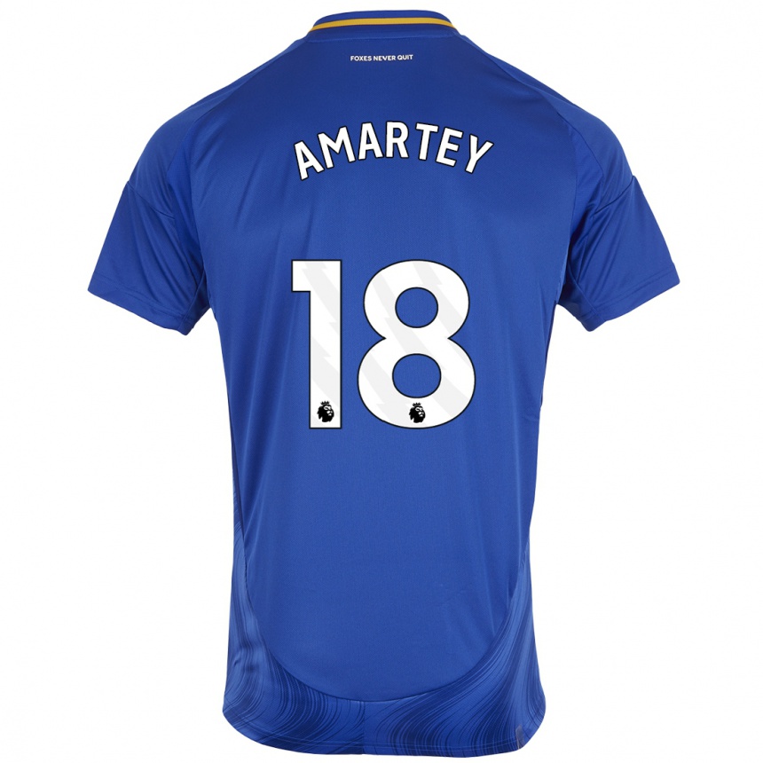 Men Football Daniel Amartey #18 Blue White Home Jersey 2024/25 T-Shirt Za