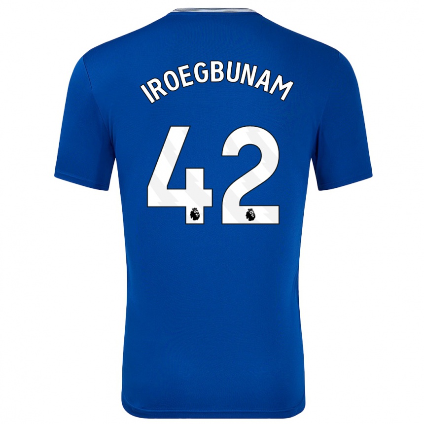 Men Football Tim Iroegbunam #42 Blue With Home Jersey 2024/25 T-Shirt Za