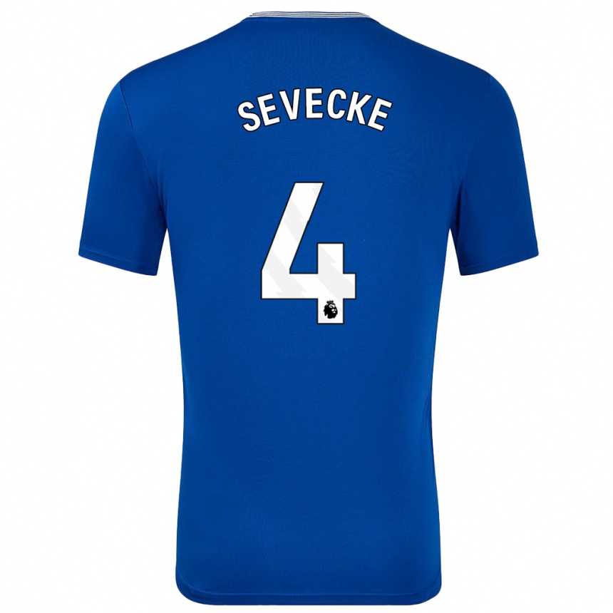 Men Football Rikke Sevecke #4 Blue With Home Jersey 2024/25 T-Shirt Za