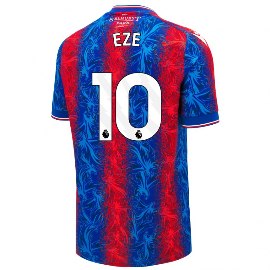 Men Football Eberechi Eze #10 Red Blue Stripes Home Jersey 2024/25 T-Shirt Za