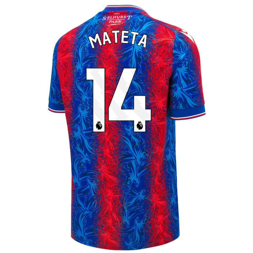 Men Football Jean-Philippe Mateta #14 Red Blue Stripes Home Jersey 2024/25 T-Shirt Za