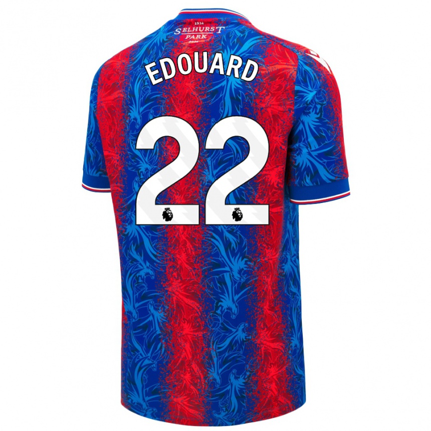 Men Football Odsonne Edouard #22 Red Blue Stripes Home Jersey 2024/25 T-Shirt Za