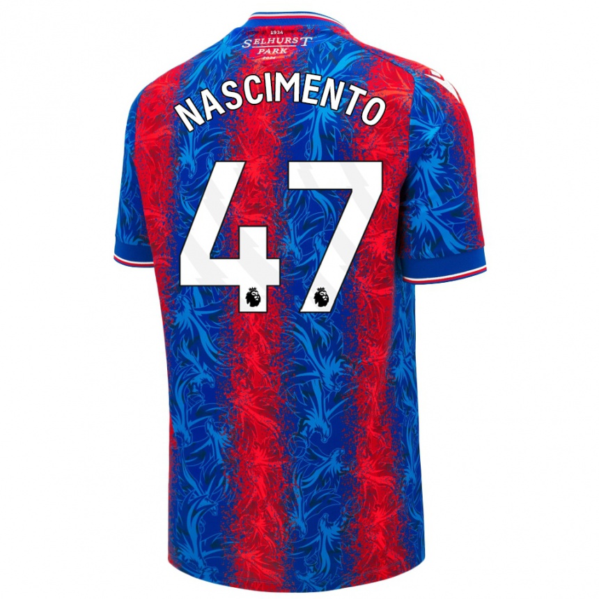 Men Football Adler Nascimento #47 Red Blue Stripes Home Jersey 2024/25 T-Shirt Za