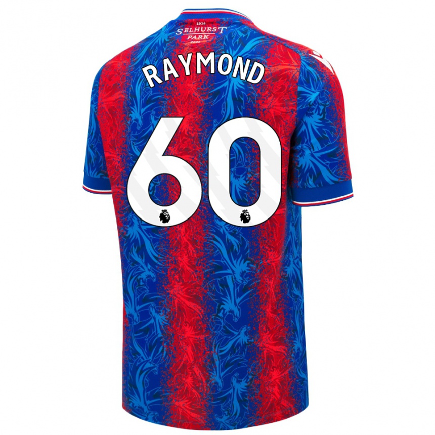 Men Football Jadan Raymond #60 Red Blue Stripes Home Jersey 2024/25 T-Shirt Za