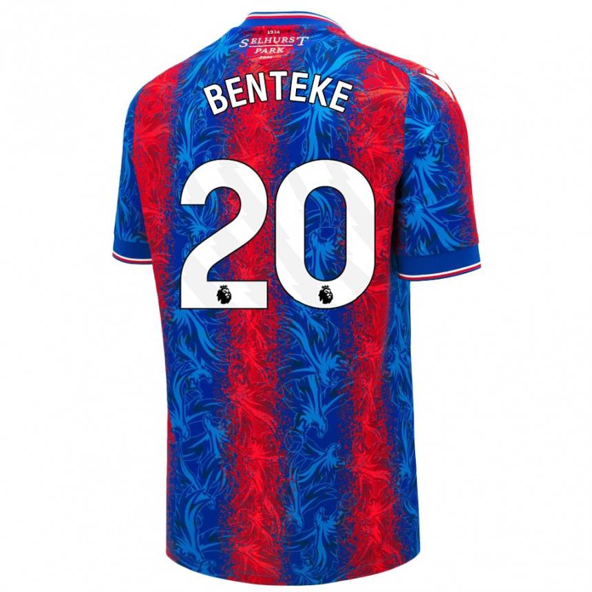 Men Football Christian Benteke #20 Red Blue Stripes Home Jersey 2024/25 T-Shirt Za