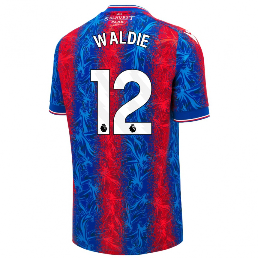 Men Football Lizzie Waldie #12 Red Blue Stripes Home Jersey 2024/25 T-Shirt Za