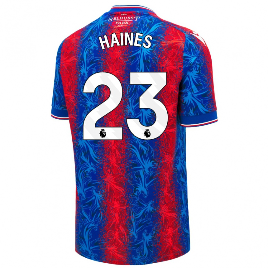 Men Football Coral-Jade Haines #23 Red Blue Stripes Home Jersey 2024/25 T-Shirt Za