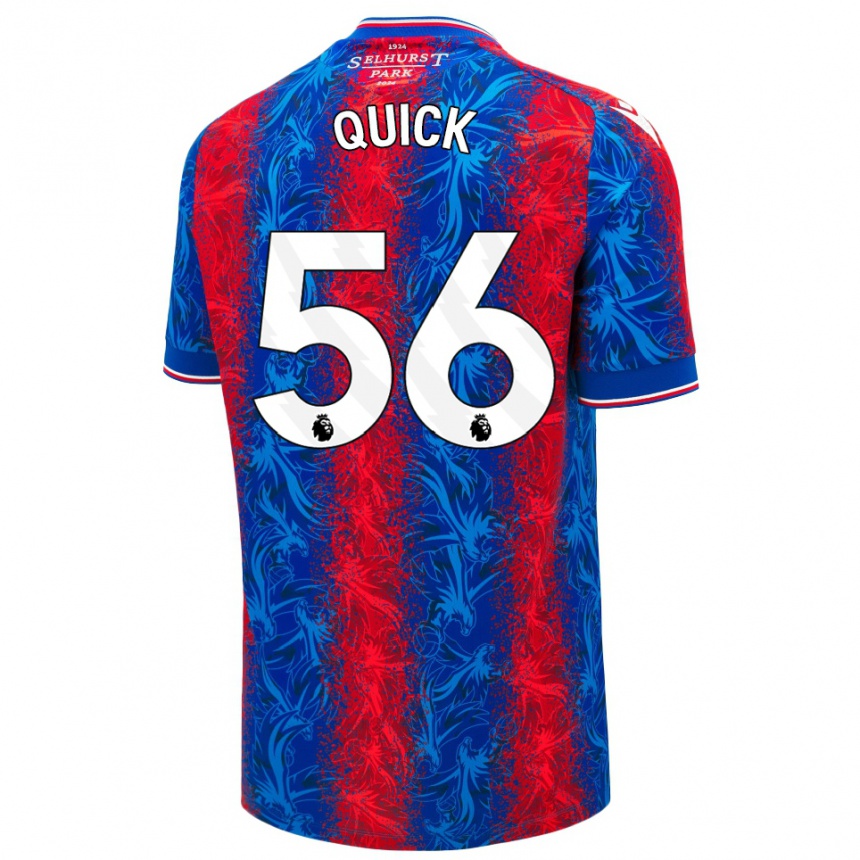 Men Football Daniel Quick #56 Red Blue Stripes Home Jersey 2024/25 T-Shirt Za