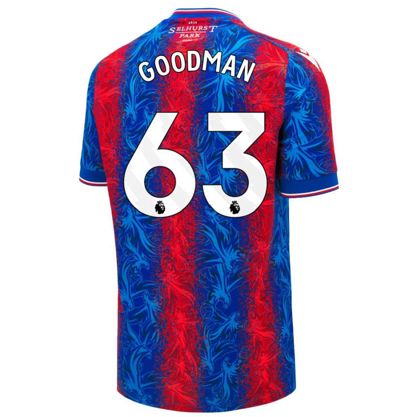 Men Football Owen Goodman #63 Red Blue Stripes Home Jersey 2024/25 T-Shirt Za