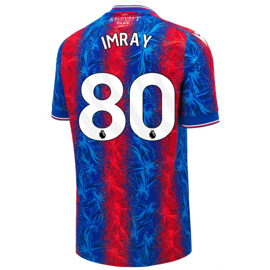 Men Football Danny Imray #80 Red Blue Stripes Home Jersey 2024/25 T-Shirt Za