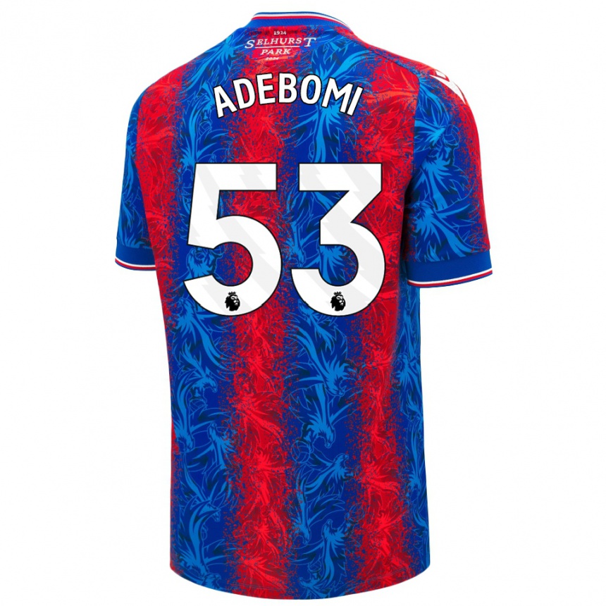 Men Football Ademola Ola Adebomi #53 Red Blue Stripes Home Jersey 2024/25 T-Shirt Za