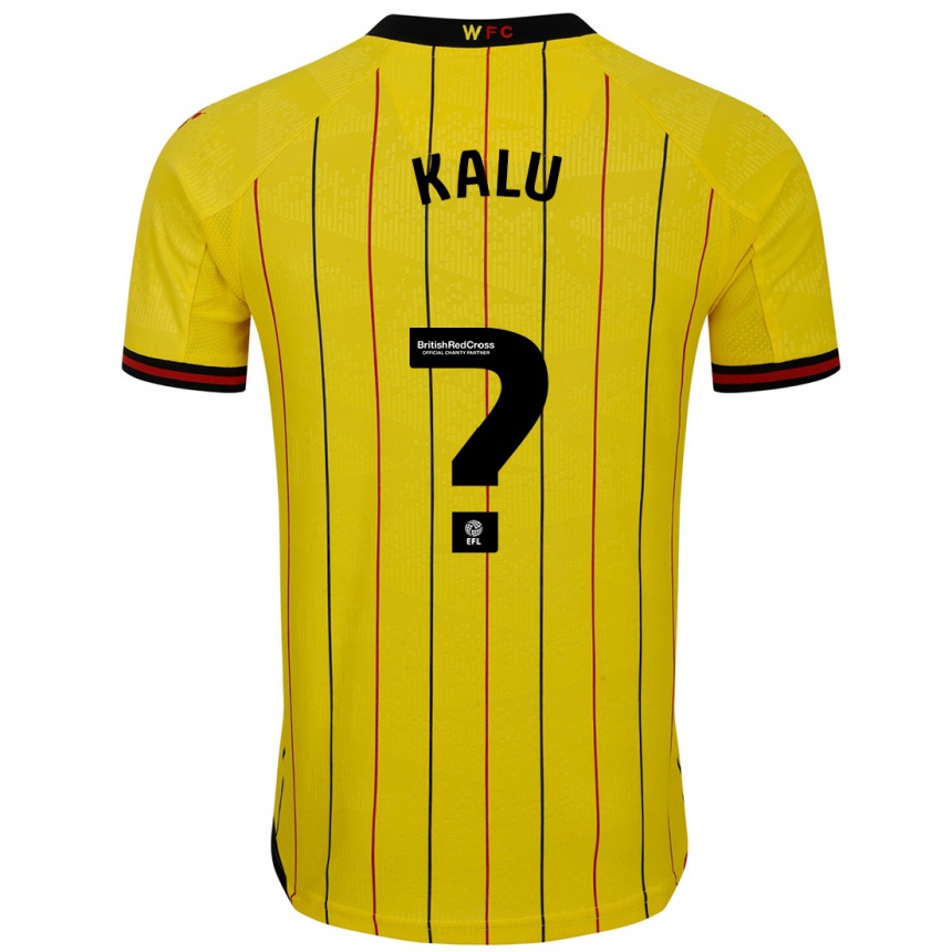 Men Football Samuel Kalu #0 Yellow Black Home Jersey 2024/25 T-Shirt Za