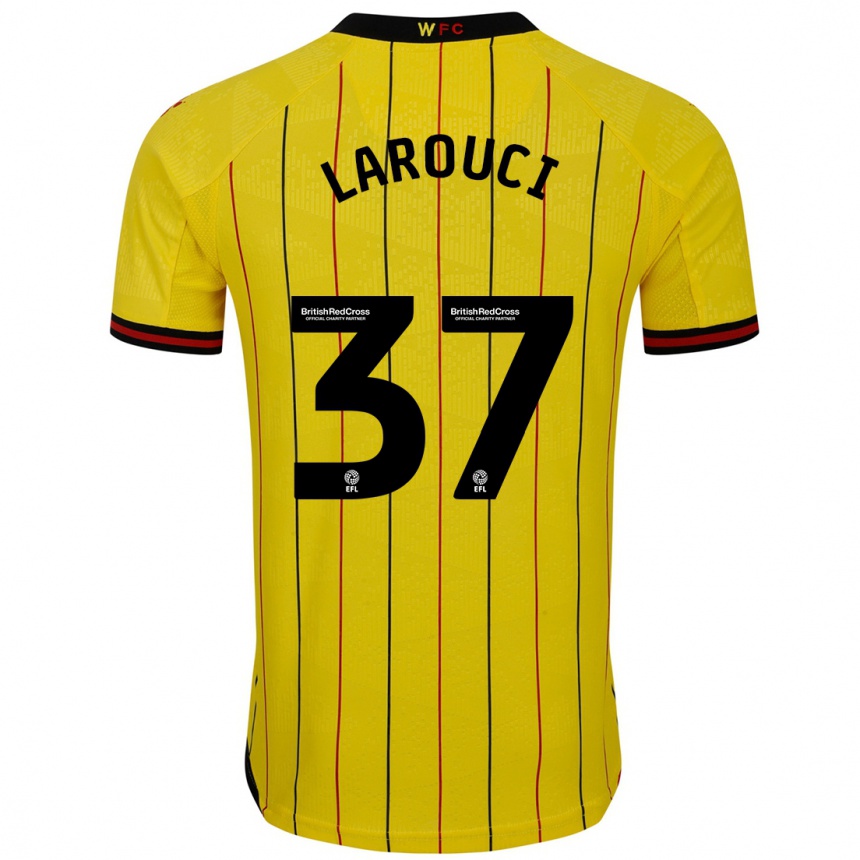 Men Football Yasser Larouci #37 Yellow Black Home Jersey 2024/25 T-Shirt Za