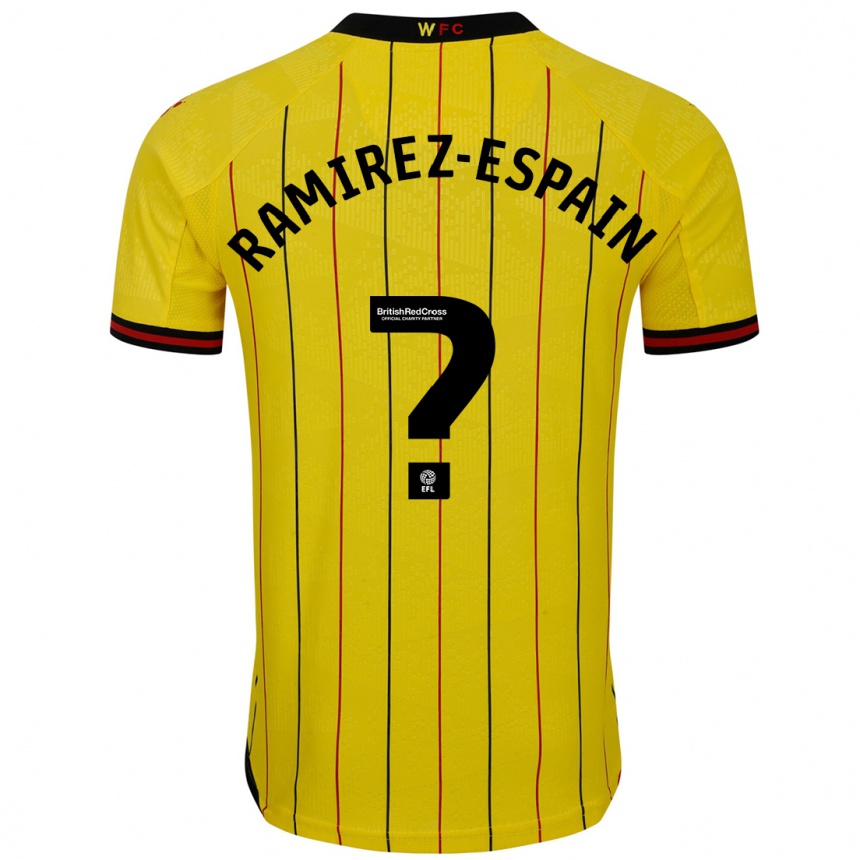 Men Football Leo Ramirez-Espain #0 Yellow Black Home Jersey 2024/25 T-Shirt Za