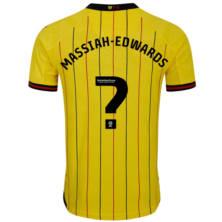 Men Football Zavier Massiah-Edwards #0 Yellow Black Home Jersey 2024/25 T-Shirt Za