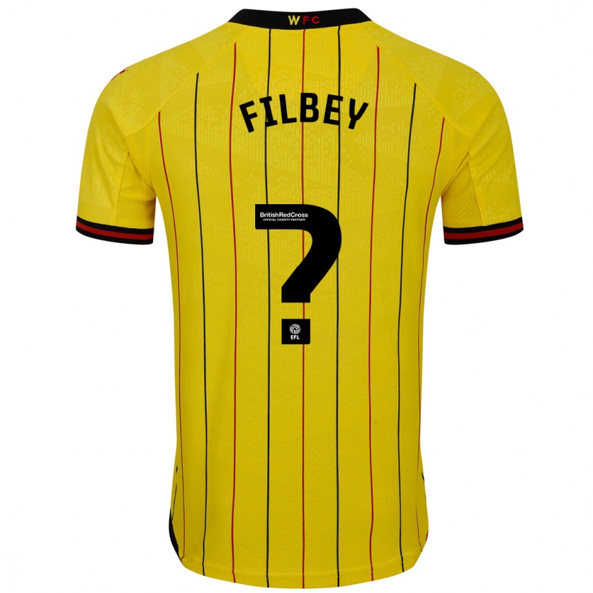 Men Football Anna Filbey #0 Yellow Black Home Jersey 2024/25 T-Shirt Za