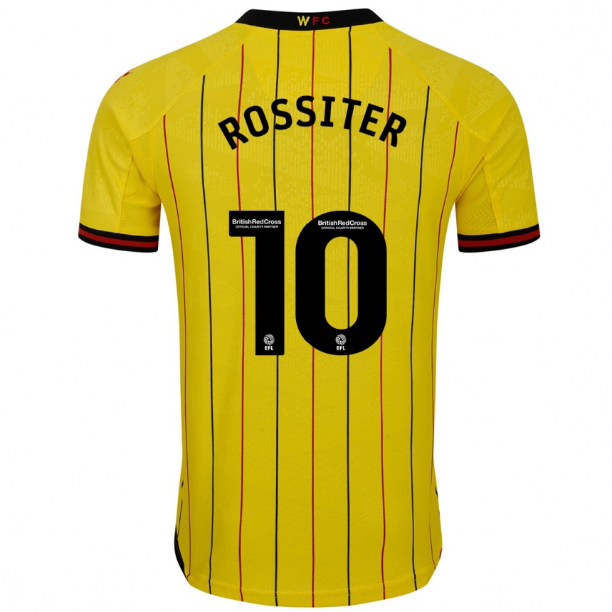 Men Football Annie Rossiter #10 Yellow Black Home Jersey 2024/25 T-Shirt Za