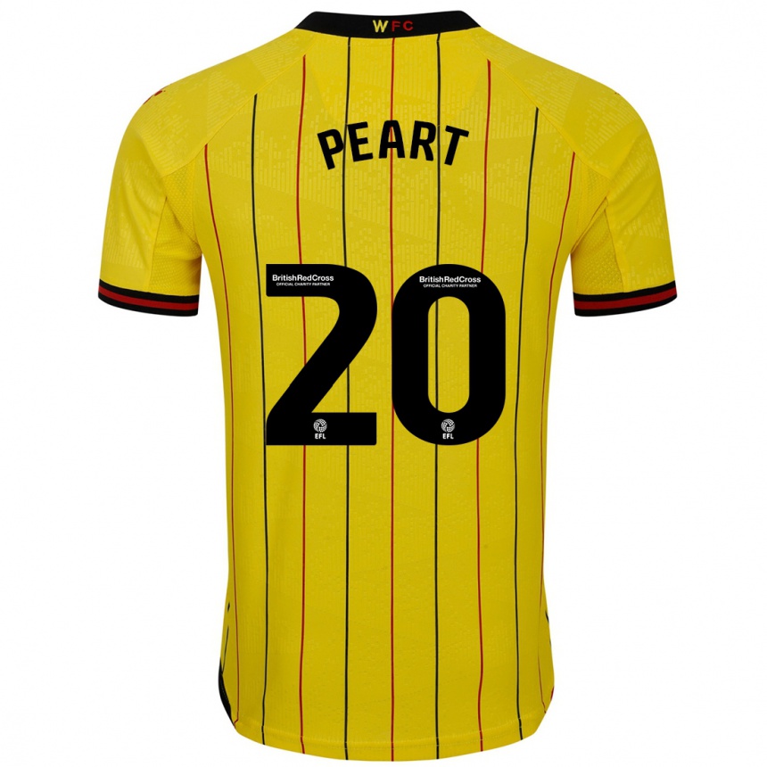 Men Football Kalani Peart #20 Yellow Black Home Jersey 2024/25 T-Shirt Za