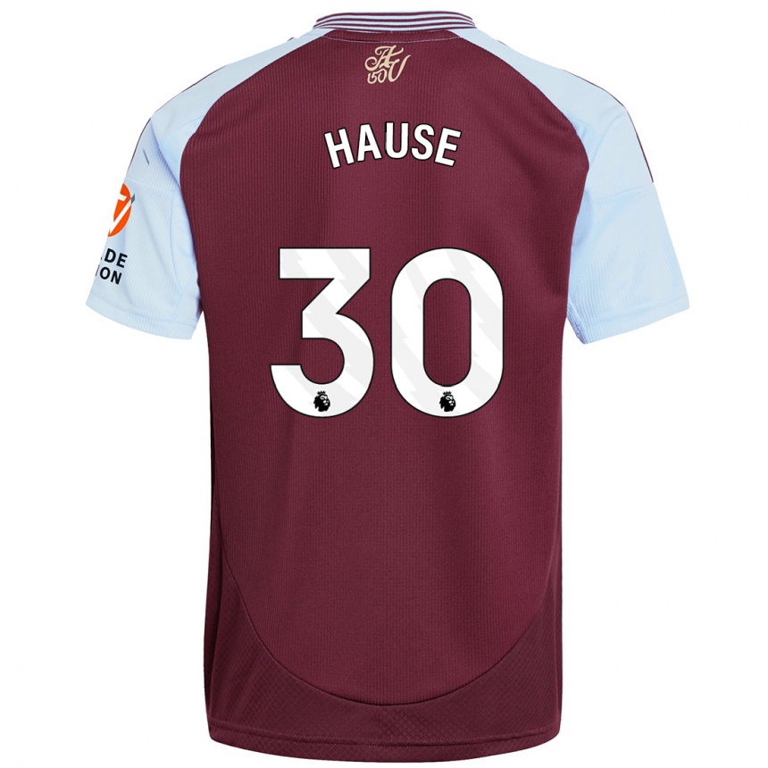 Men Football Kortney Hause #30 Burgundy Sky Blue Home Jersey 2024/25 T-Shirt Za