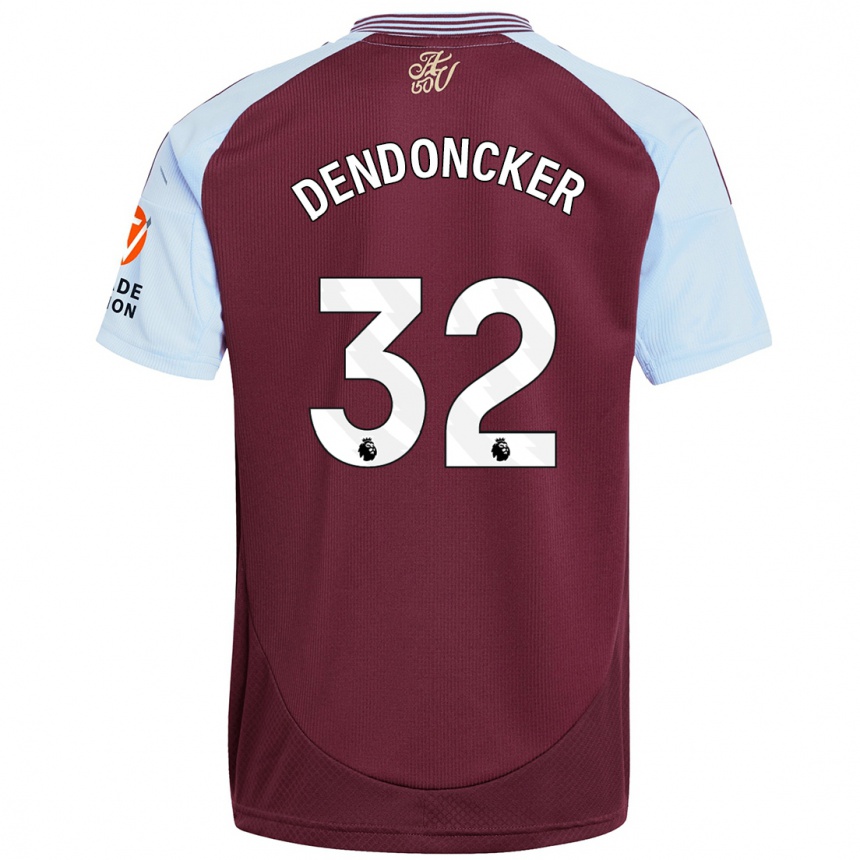 Men Football Leander Dendoncker #32 Burgundy Sky Blue Home Jersey 2024/25 T-Shirt Za