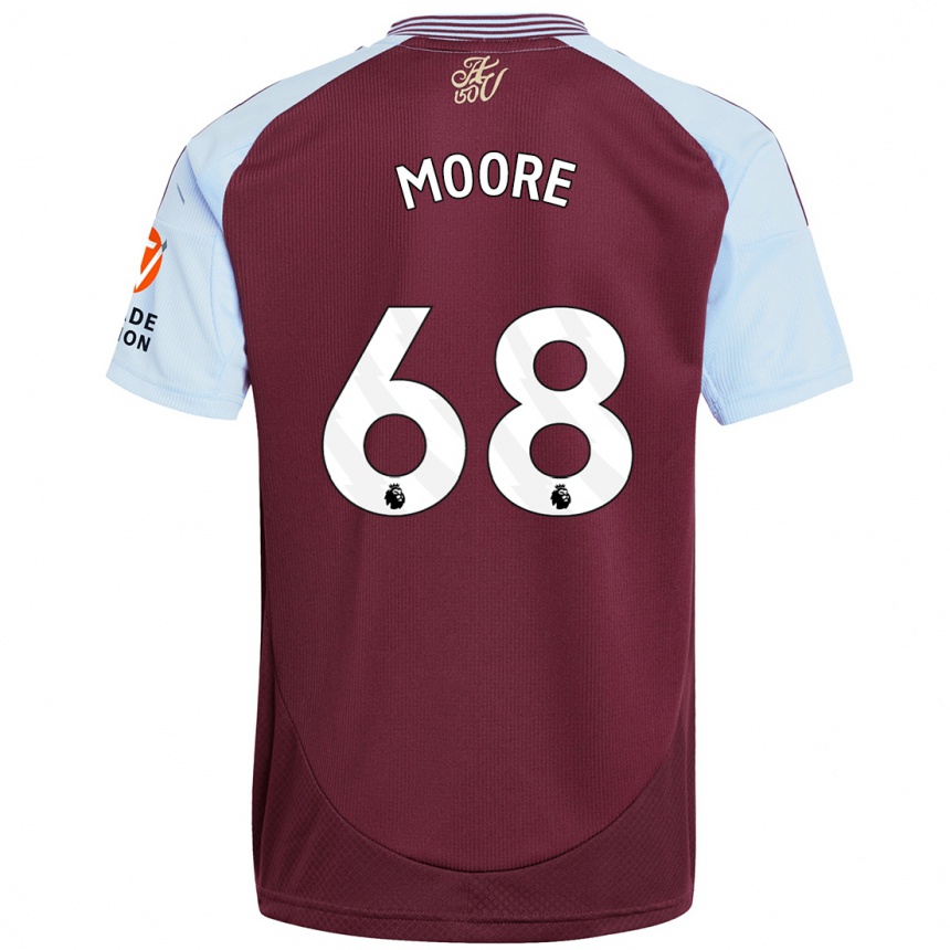 Men Football Kobei Moore #68 Burgundy Sky Blue Home Jersey 2024/25 T-Shirt Za