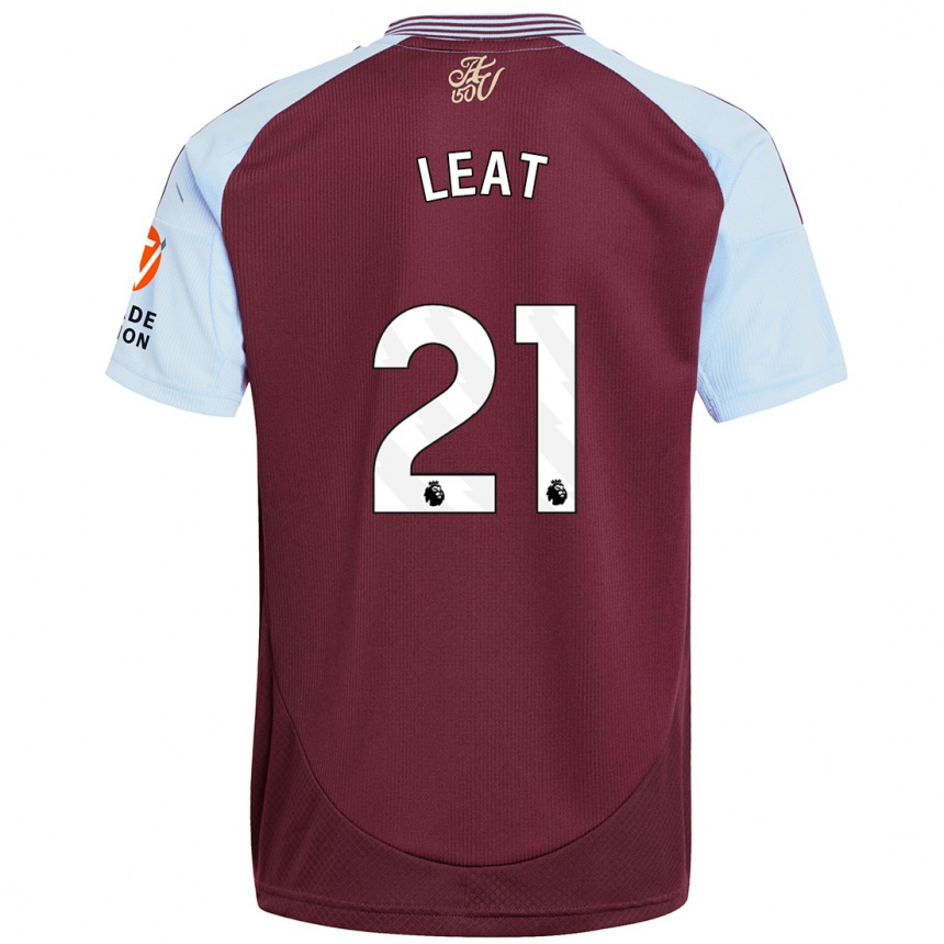 Men Football Anna Leat #21 Burgundy Sky Blue Home Jersey 2024/25 T-Shirt Za