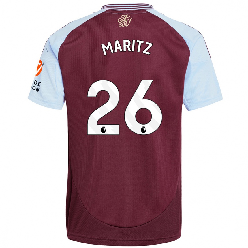 Men Football Noelle Maritz #26 Burgundy Sky Blue Home Jersey 2024/25 T-Shirt Za