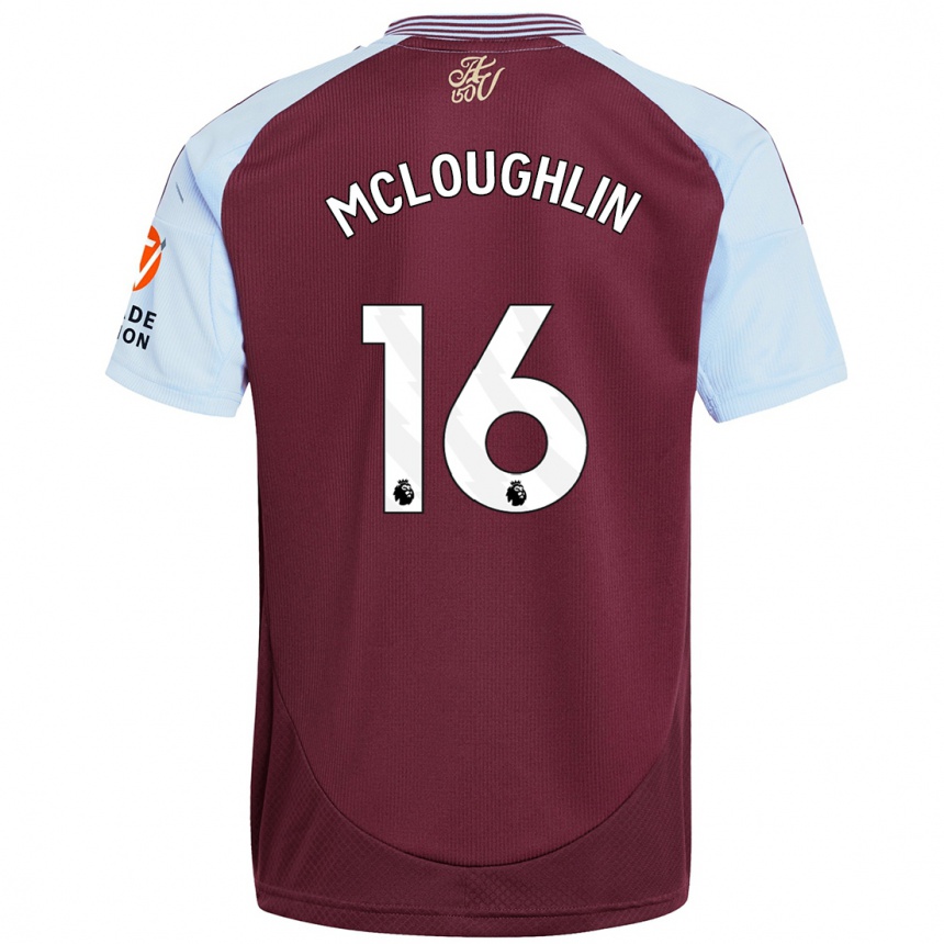 Men Football Olivia Mcloughlin #16 Burgundy Sky Blue Home Jersey 2024/25 T-Shirt Za