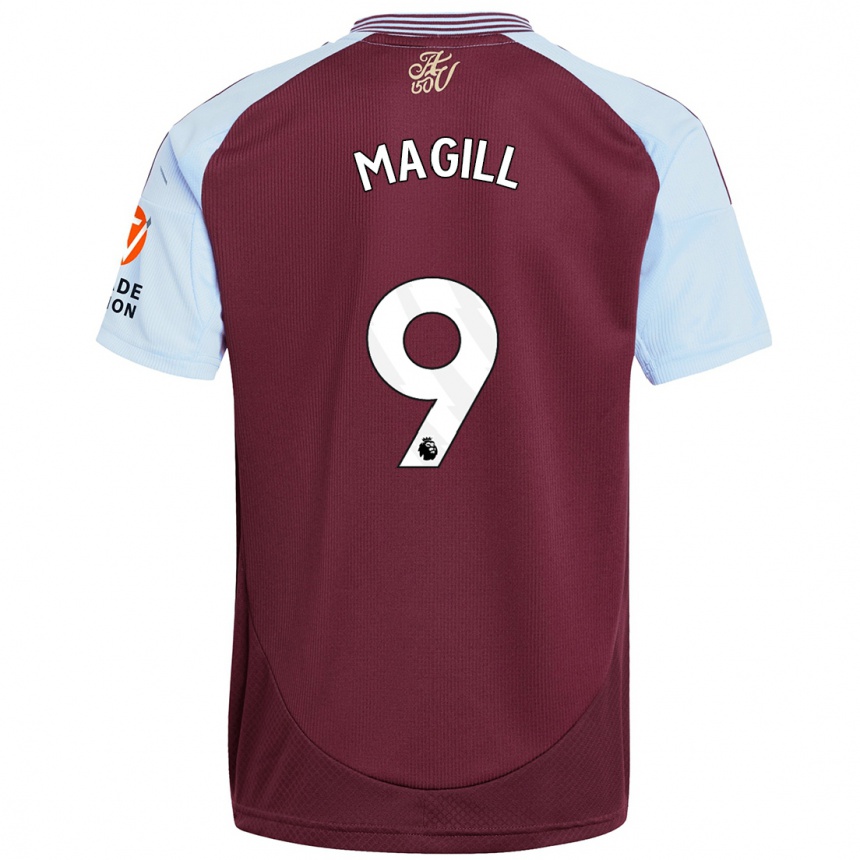 Men Football Simone Magill #9 Burgundy Sky Blue Home Jersey 2024/25 T-Shirt Za