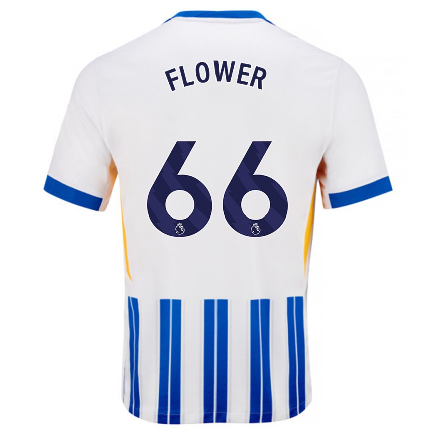 Men Football Louis Flower #66 White Blue Pinstripes Home Jersey 2024/25 T-Shirt Za