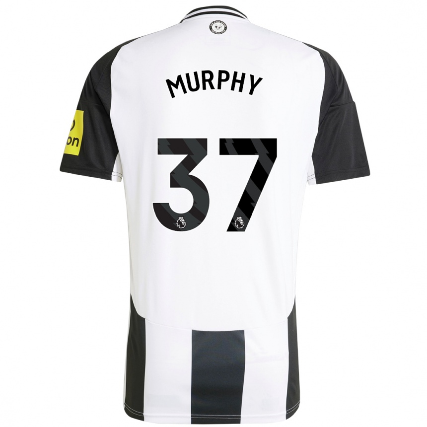 Men Football Alex Murphy #37 White Black Home Jersey 2024/25 T-Shirt Za