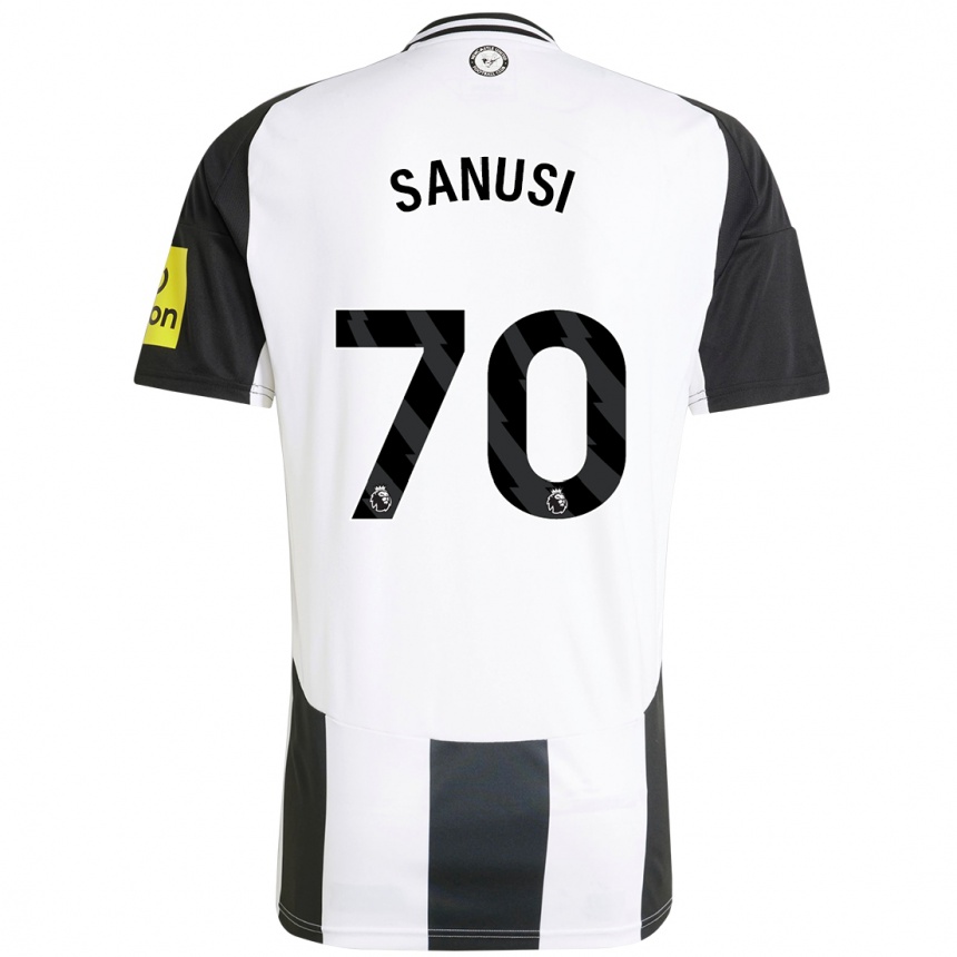 Men Football Trevan Sanusi #70 White Black Home Jersey 2024/25 T-Shirt Za