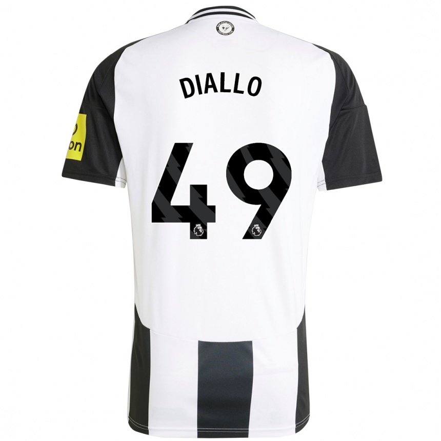 Men Football Amadou Diallo #49 White Black Home Jersey 2024/25 T-Shirt Za