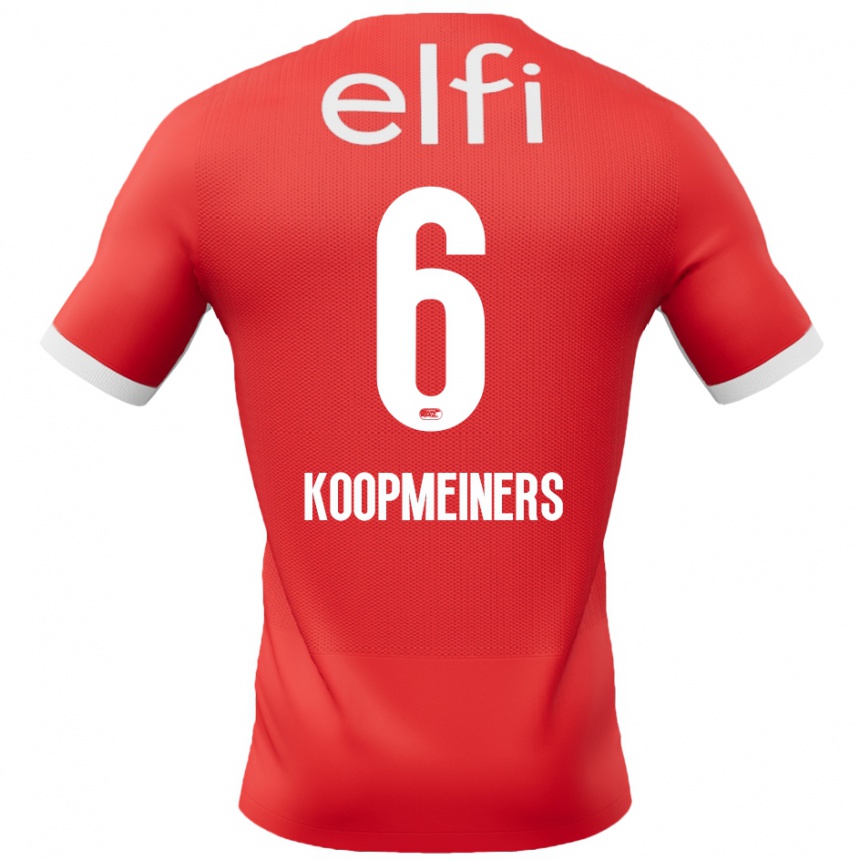 Men Football Peer Koopmeiners #6 Red White Home Jersey 2024/25 T-Shirt Za