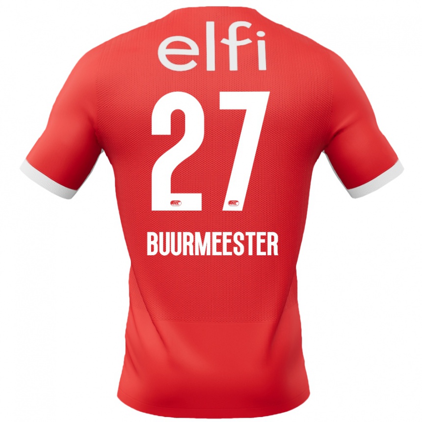 Men Football Zico Buurmeester #27 Red White Home Jersey 2024/25 T-Shirt Za