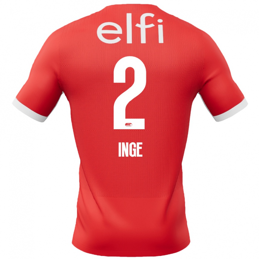 Men Football Kiani Inge #2 Red White Home Jersey 2024/25 T-Shirt Za