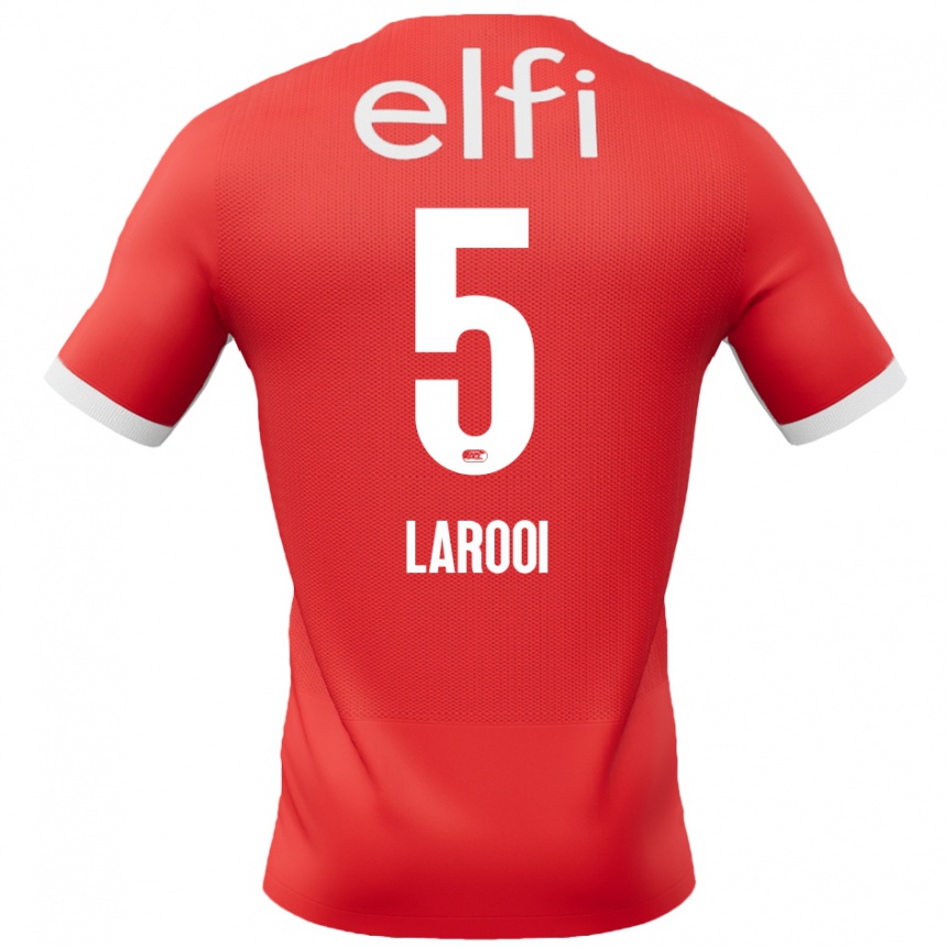 Men Football Finn Larooi #5 Red White Home Jersey 2024/25 T-Shirt Za