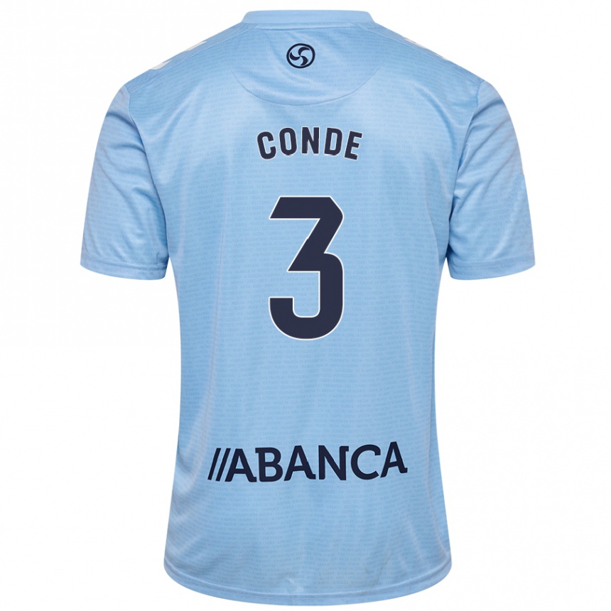 Men Football Martín Conde #3 Sky Blue Home Jersey 2024/25 T-Shirt Za