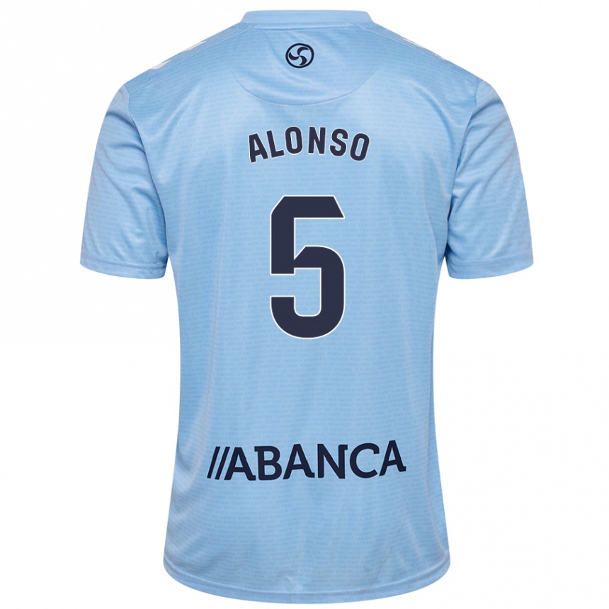 Men Football Gael Alonso #5 Sky Blue Home Jersey 2024/25 T-Shirt Za