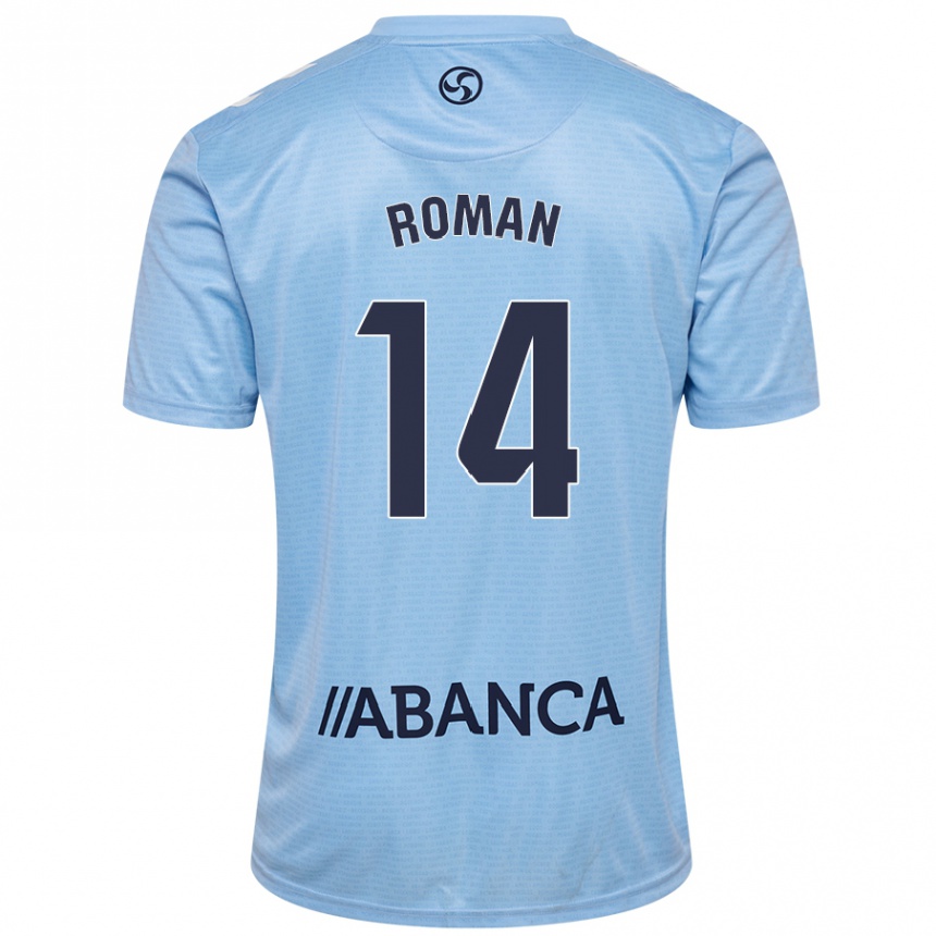 Men Football Miguel Román #14 Sky Blue Home Jersey 2024/25 T-Shirt Za