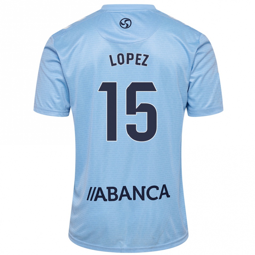 Men Football Fer López #15 Sky Blue Home Jersey 2024/25 T-Shirt Za