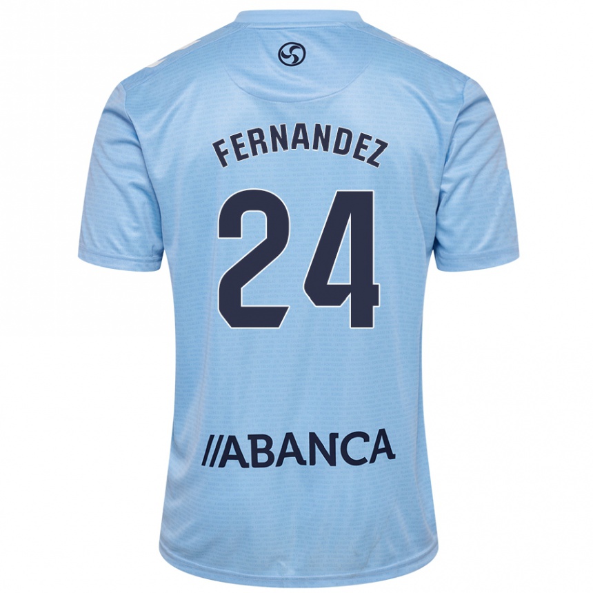 Men Football César Fernández #24 Sky Blue Home Jersey 2024/25 T-Shirt Za