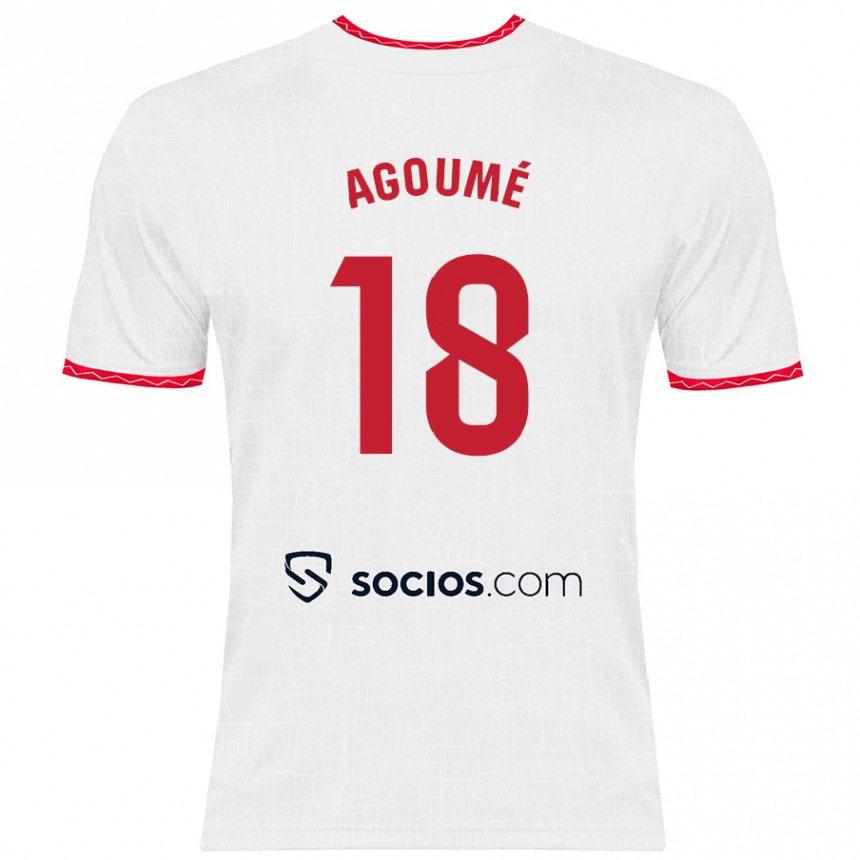 Men Football Lucien Agoume #18 White Red Home Jersey 2024/25 T-Shirt Za