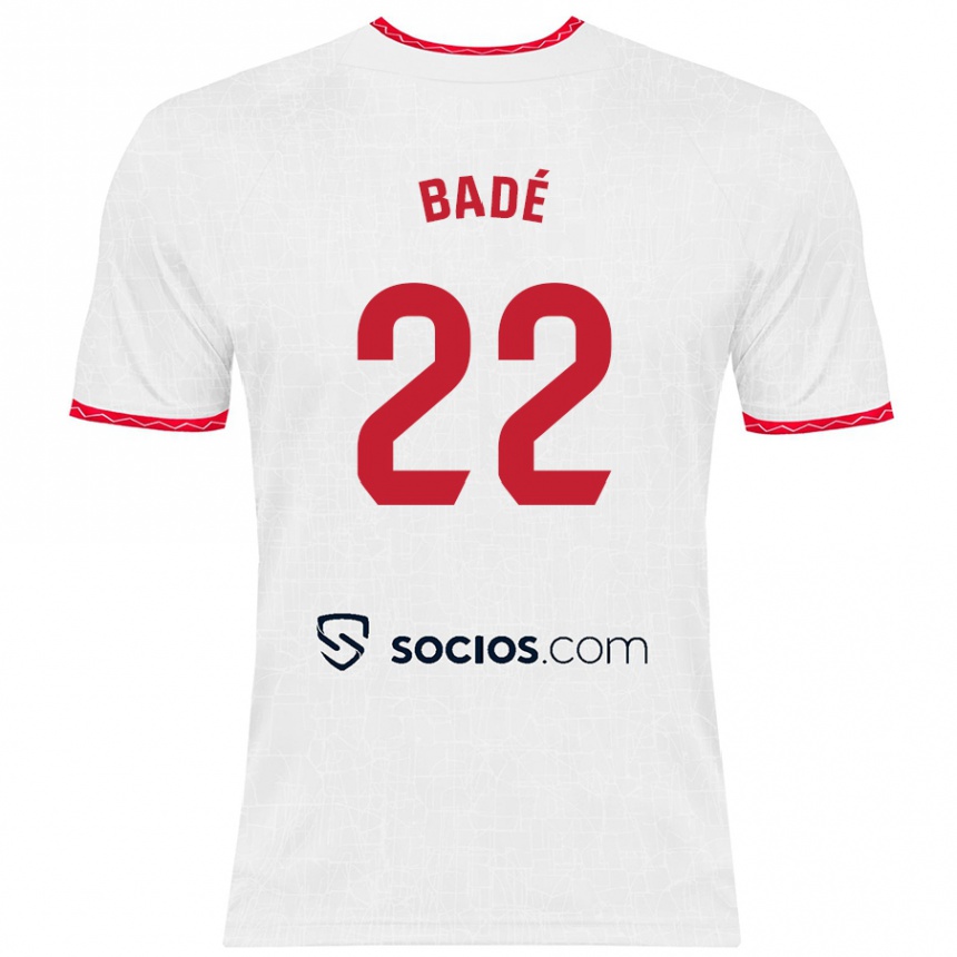 Men Football Loïc Badé #22 White Red Home Jersey 2024/25 T-Shirt Za