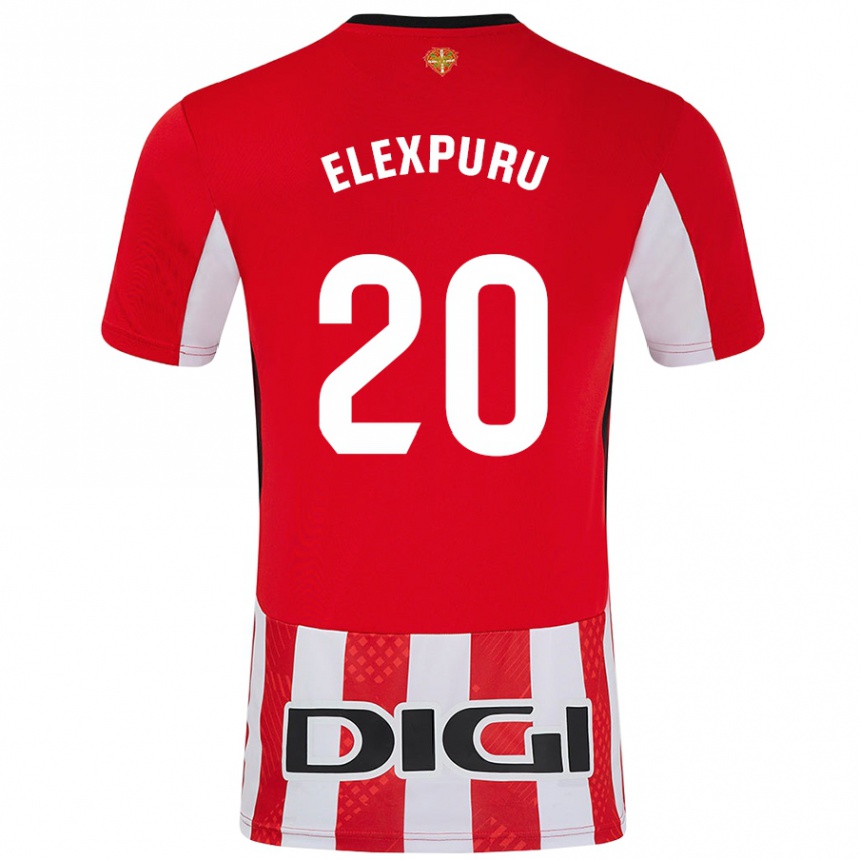 Men Football Ane Elexpuru Añorga #20 Red White Home Jersey 2024/25 T-Shirt Za